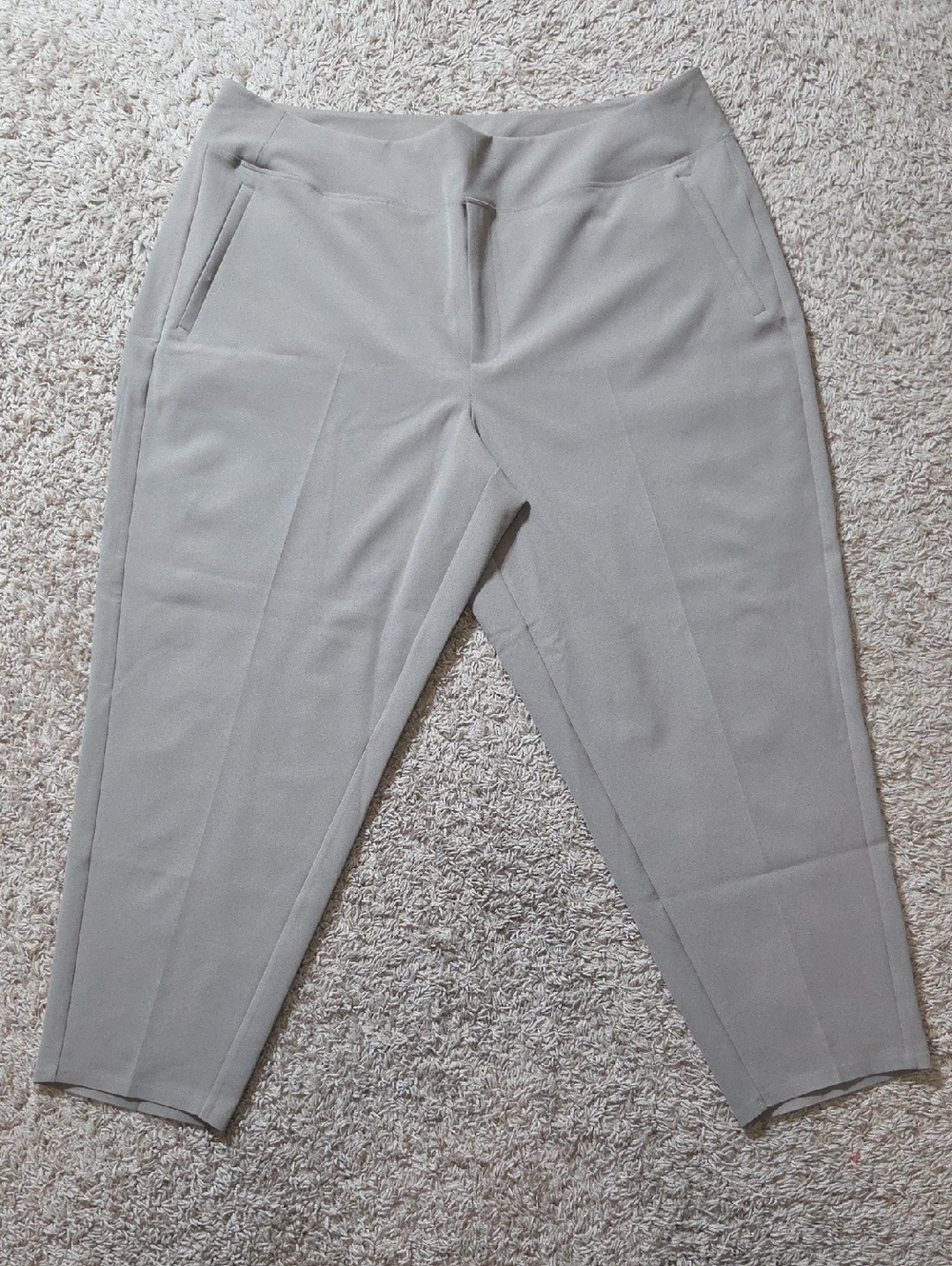 NWOT Athleta Women's Tailored Ankle Chinos w/zipper pockets - Light Taupe, Sz 20